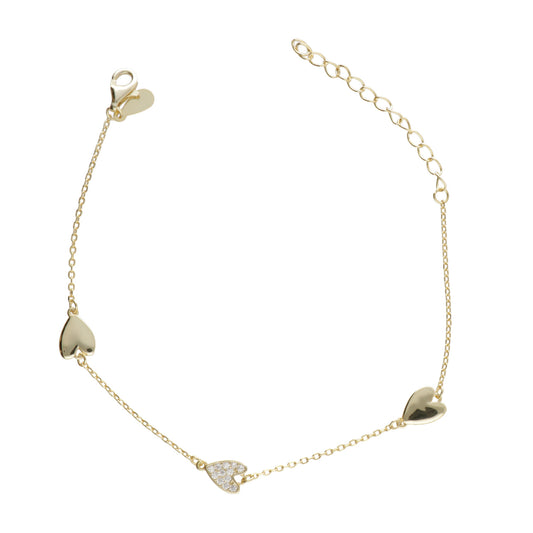 BR DUE CUORI LISCI E UNO CON ZIRCONI