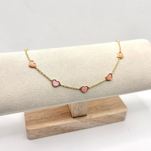 BR 5 CUORI SMALTO ROSA BOMBATO