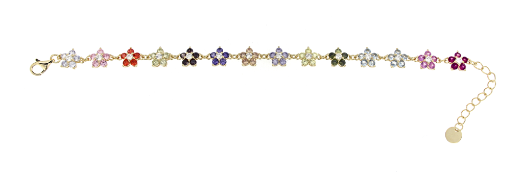 BR FIORI CON ZIRCONI COLORATI
