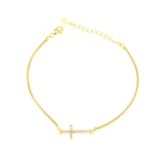 BR FOPE CON CROCE ZIRCONI 1,5X0,7 CM