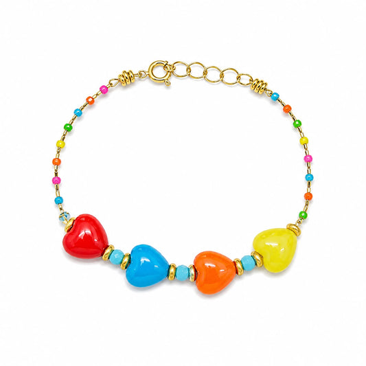 BR PERLINE E CUORI BOMBATI COLORATI