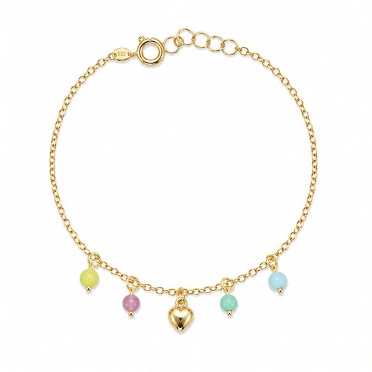 BR PERLINE COLORATE E CHARM CUORE BOMBATO