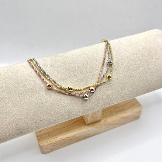 BR 3 FILI CON 6 PALLINE LISCE 5 MM