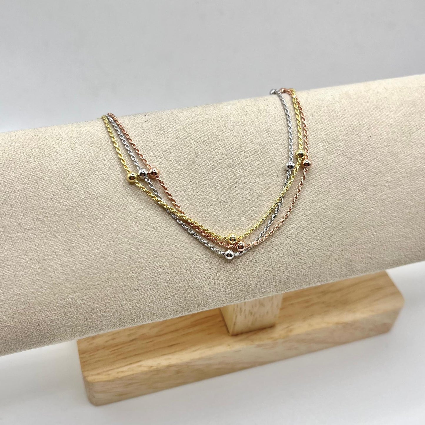 BR 3 FILI CORDA E 6 PALLINE LISCE 3 MM