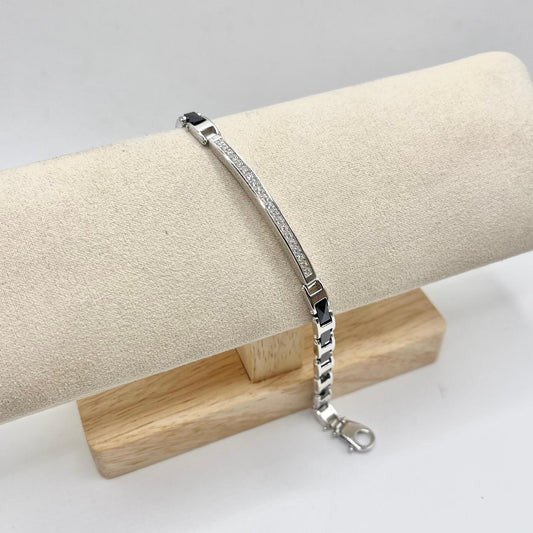 BR IN ARGENTO CON CERAMICA E ZIRC