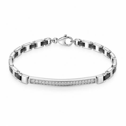 BR IN ARGENTO CON CERAMICA E ZIRC