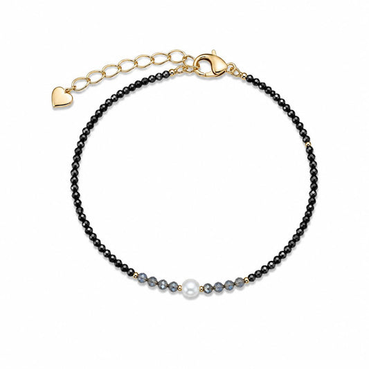 BR PERLINE NERE E BLU CON PERLA