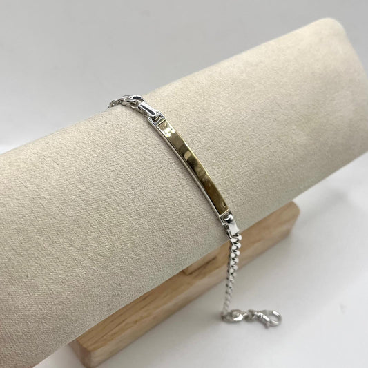 BR GRUMETTA CON TARGA ORO 18KT 4,5 X 0,5 CM