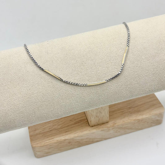 BR CATENA FINE + 3 TARGHE ORO 18KT