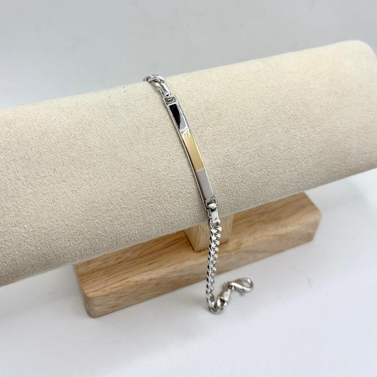 BR 7 SILVER PLATES WITH 18 KT GOLD INSERTS