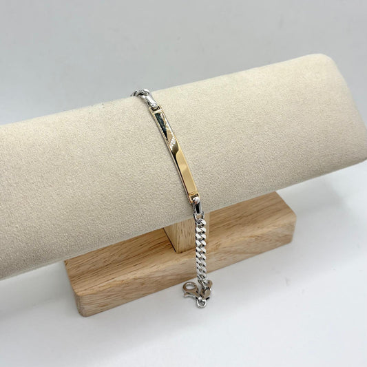 BR 7 SILVER PLATES WITH 18 KT GOLD INSERTS