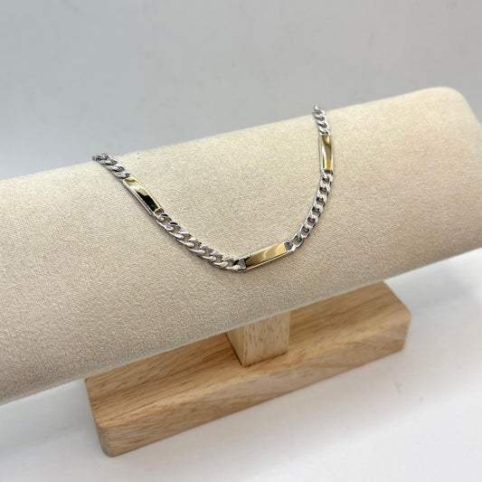 BR 7 SILVER PLATES WITH 18 KT GOLD INSERTS
