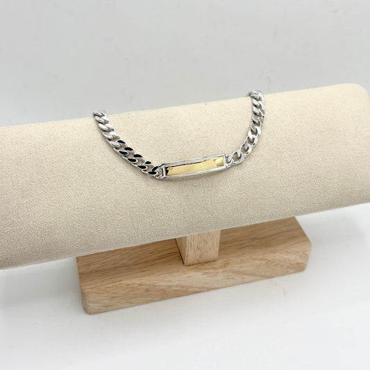 BR UOMO GRUM 5,5 MM E TARGA ORO 18KT
