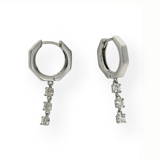 CAP ESAGONALE CON 3 ZIRCONI PENDENTI