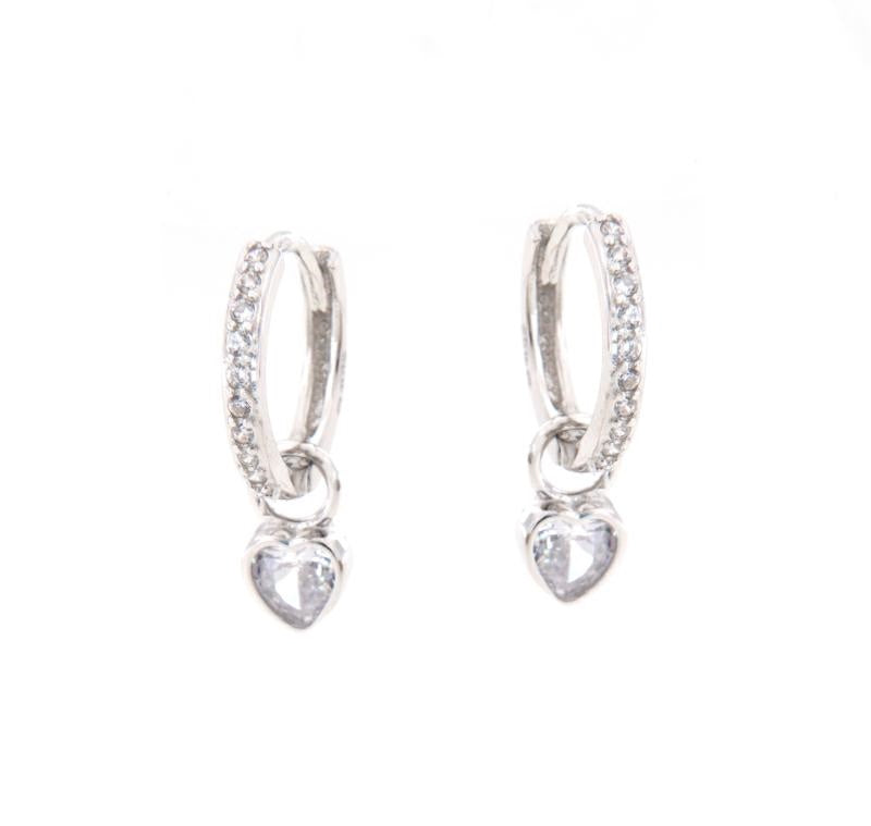 CAMP ZIRC E CUORE BIANCO PENDENTE