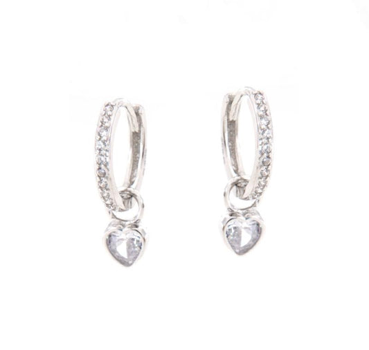 CAMP ZIRC E CUORE BIANCO PENDENTE