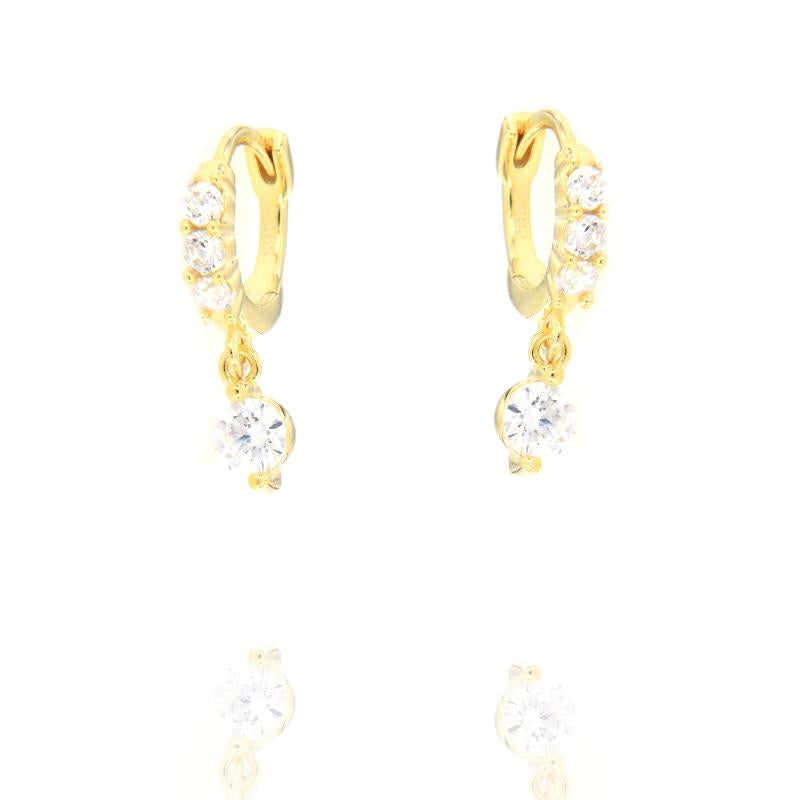 CAP ZIRCONI E PIETRA TONDA PENDENTE