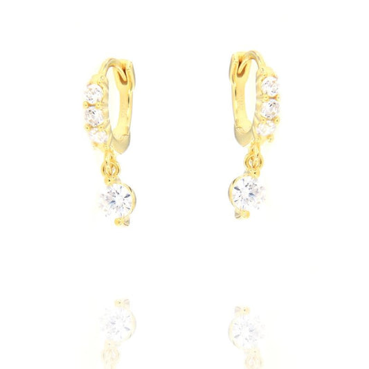 CAP ZIRCONI E PIETRA TONDA PENDENTE