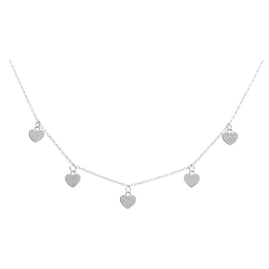 CL CHOKER CUORI LISCI E CON ZIRCONI 35+4 CM