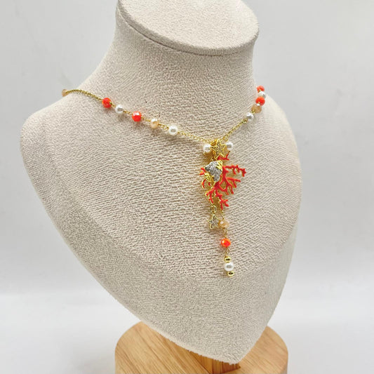 CL PERLE E PIETRE CON CORALLO E STELLA ZIRC