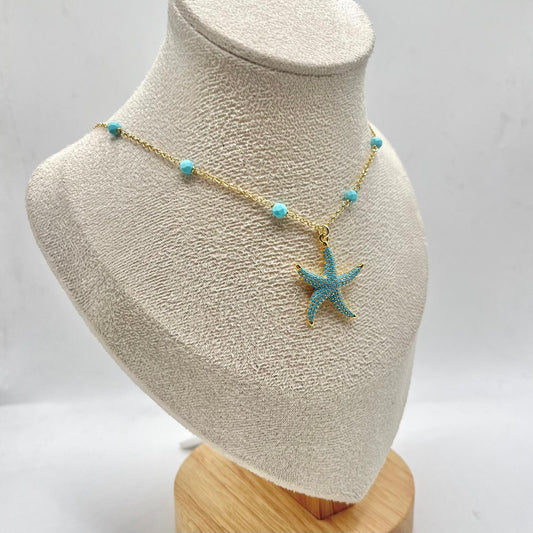 CL PERLINE AZZURRE E STELLA