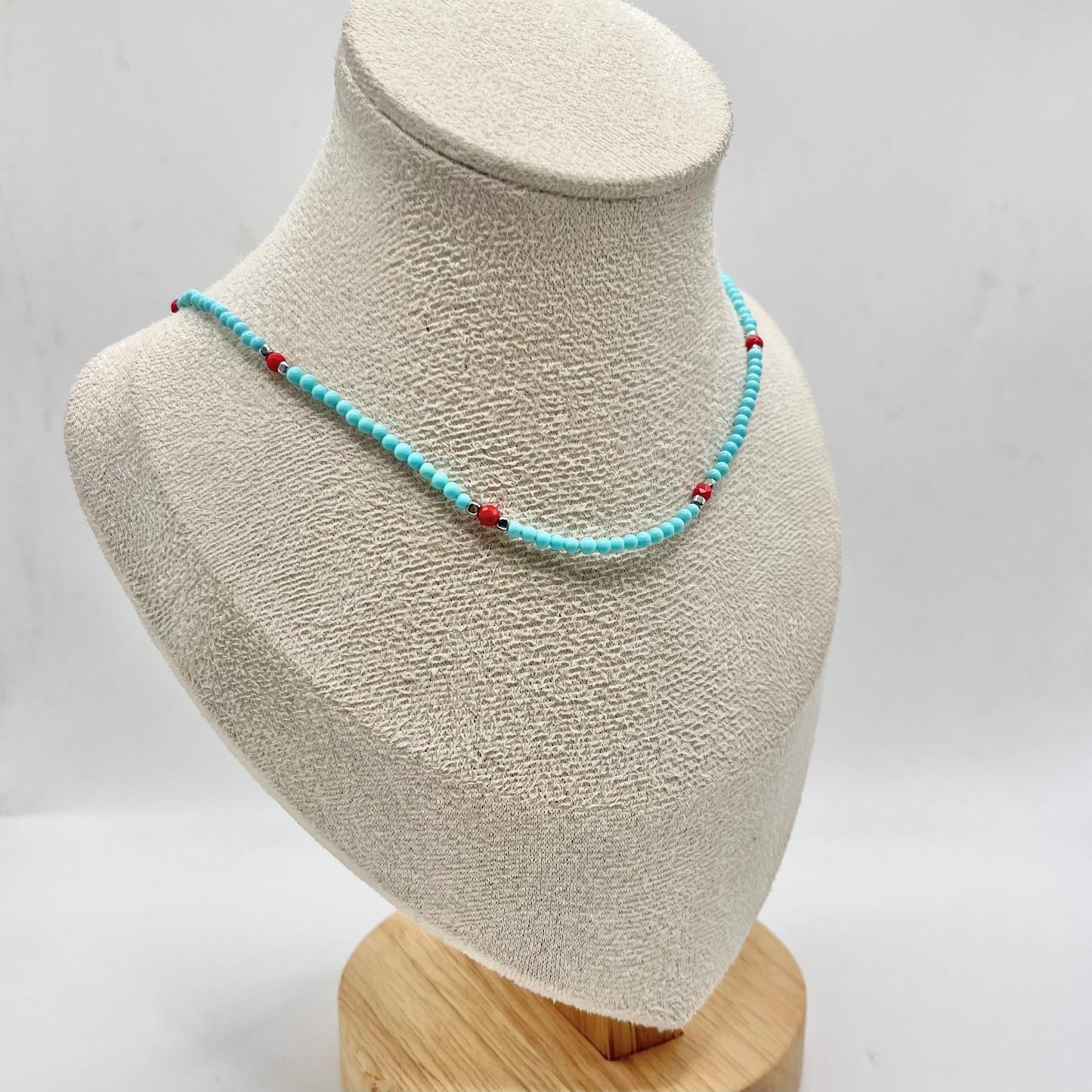 CL PERLINE AZZURRE E ROSSE