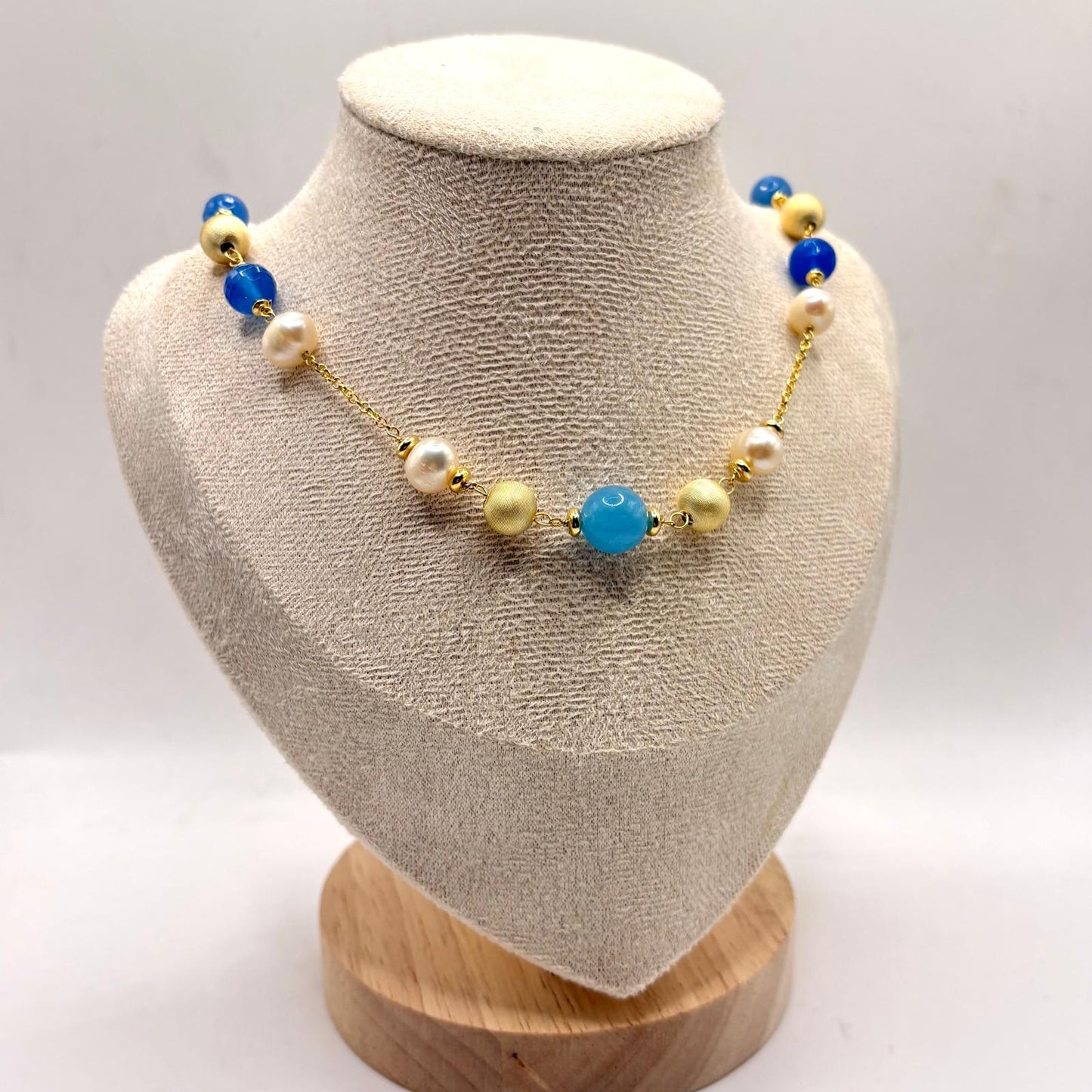 CL PIETRE NATURALI BLU + PERLE + ELE SATINATI