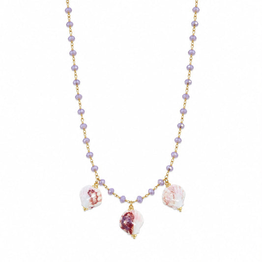 CL PERLINE VIOLA E 3 CONCHIGLIE