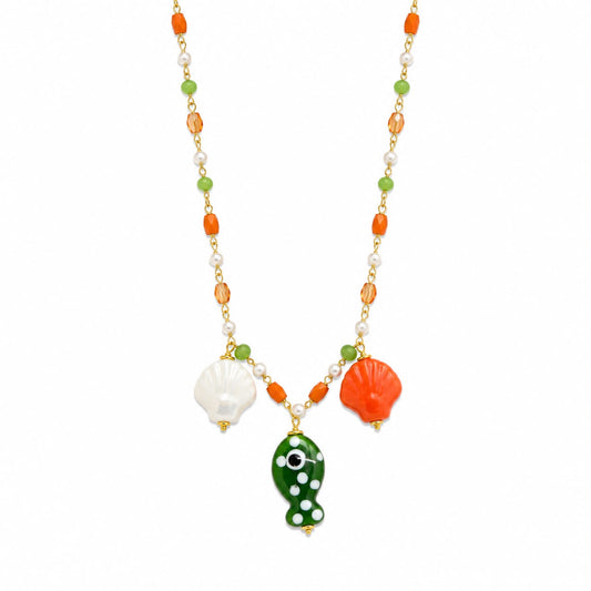 CL PERLINE COLORATE, 2 CONCHIGLIE E 1 PESCE