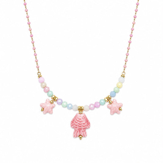 CL PERLINE ROSA E PESCE CON STELLE CERAMICA