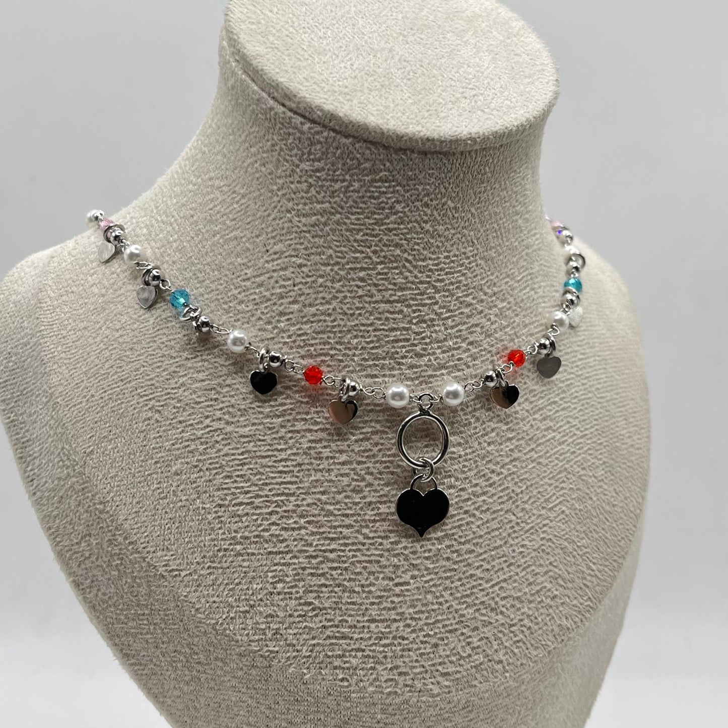 CL PERLINE COLORATE E CHARM CUORE PEND