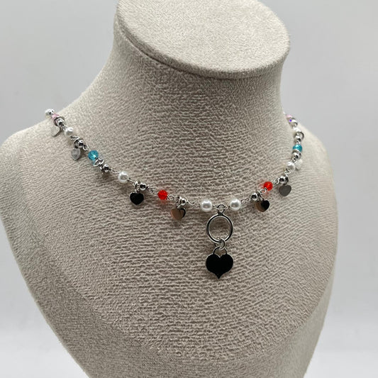 CL PERLINE COLORATE E CHARM CUORE PEND