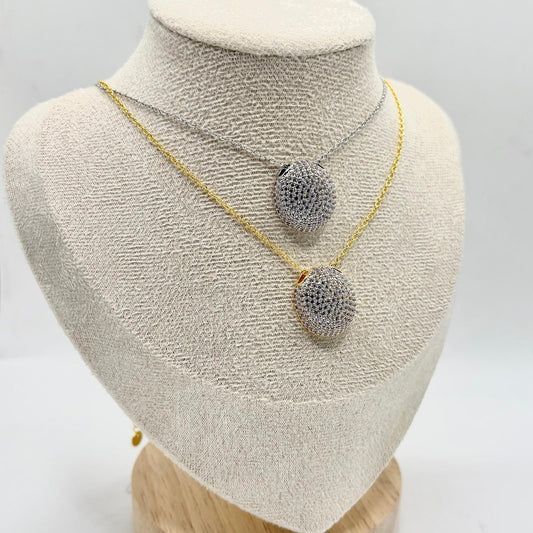 CL BRONZO PENDENTE OVALE PAVE’ ZIRC