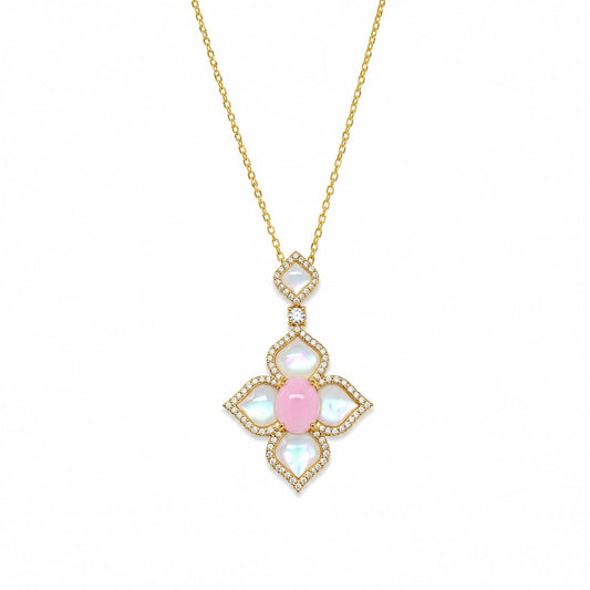 CL BRONZO PENDENTE FIORE MADREPERLA
