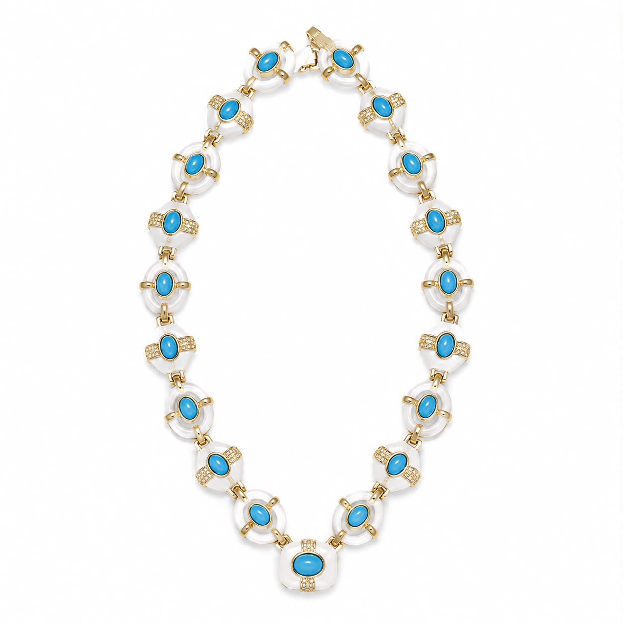CL BRONZO FORME CON SMALTO BIANCO E AZZURRO