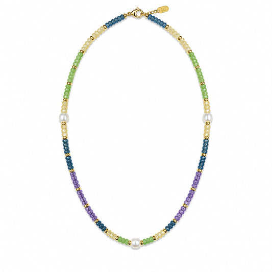 CL BRONZO PERLINE MULTICOLORE E PERLE