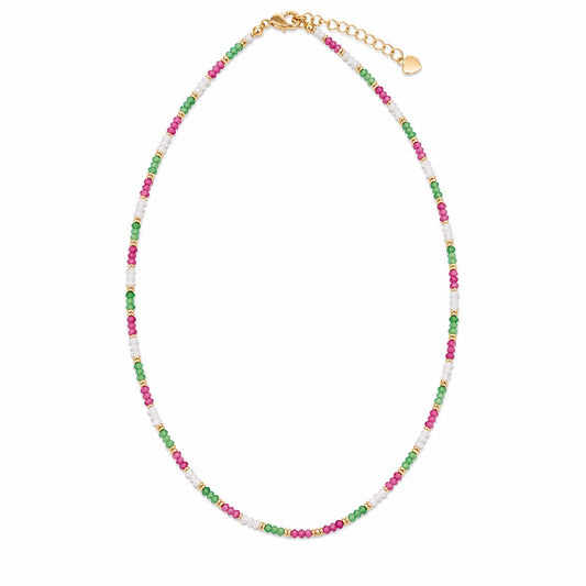 CL BRONZO PERLINE COLORATE ROSA, VERDI E BIANCHE
