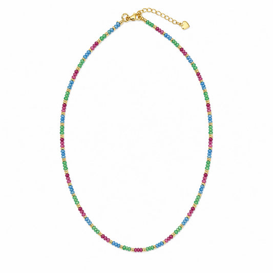 CL BRONZO PERLINE COLORATE VERDI, BLU, ROSA