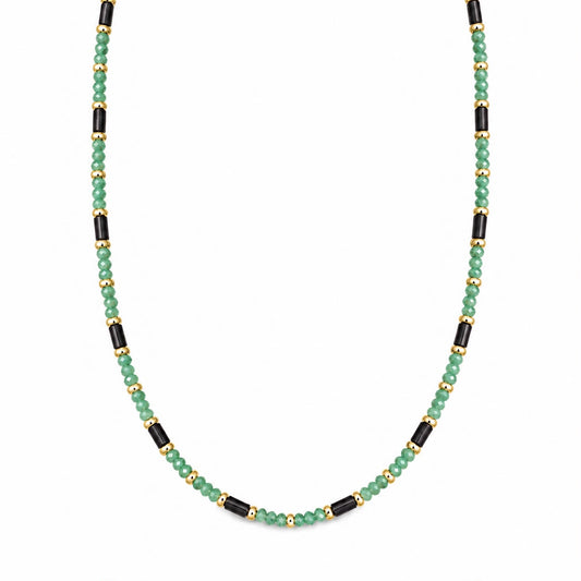 CL PERLINE VERDI E BARRETTE NERE