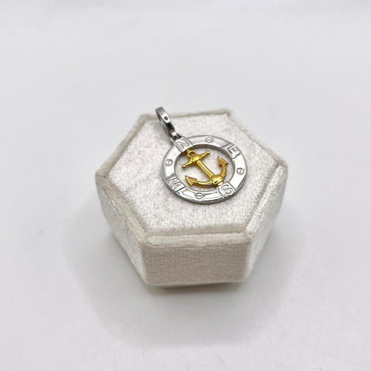 CN TONDO BUSSOLA E ANCORA DORATA