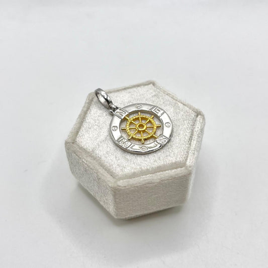 CN TONDO BUSSOLA E TIMONE DORATO