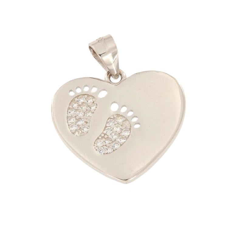 CN CUORE LISCIO CON IMPRONTA PIEDI ZIRC