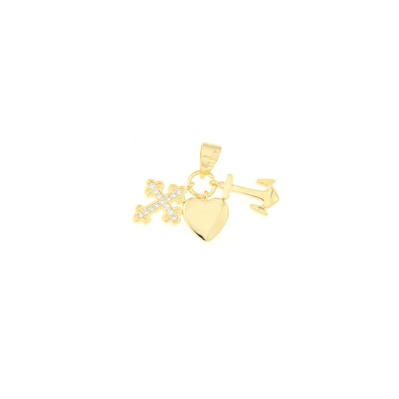 CN TRE CHARM CROCE ANCORA E CUORE