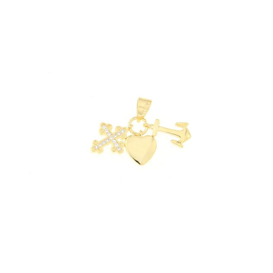 CN TRE CHARM CROCE ANCORA E CUORE