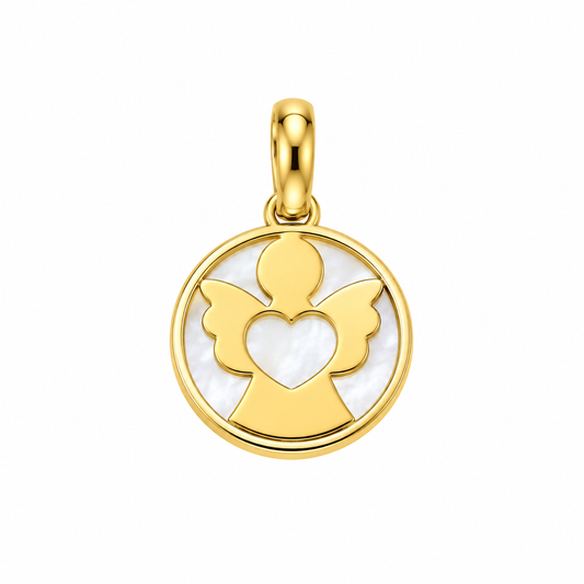 CN ROUND MOTHER OF PEARL AND ANGEL