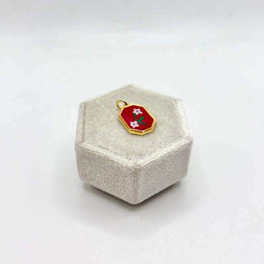 CN FIORI SFONDO SMALTO ROSSO