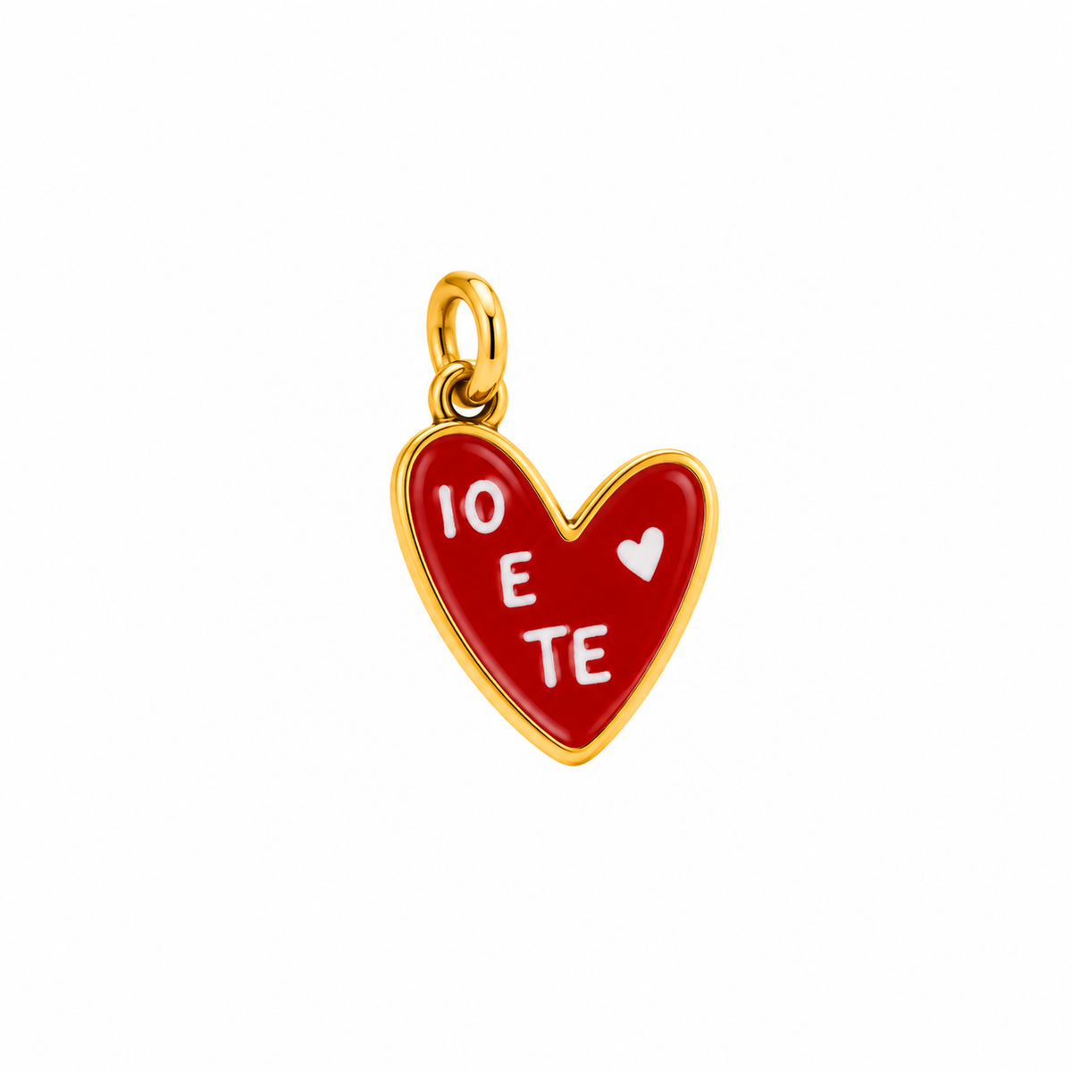 CN CUORE SCRITTA "IO E TE" SMALTO ROSSO