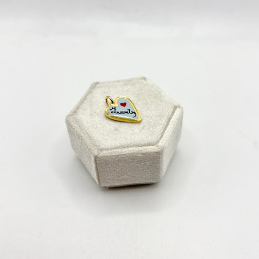 CN CUORE SCRITTA "FAMILY" SMALTO AZZURRO