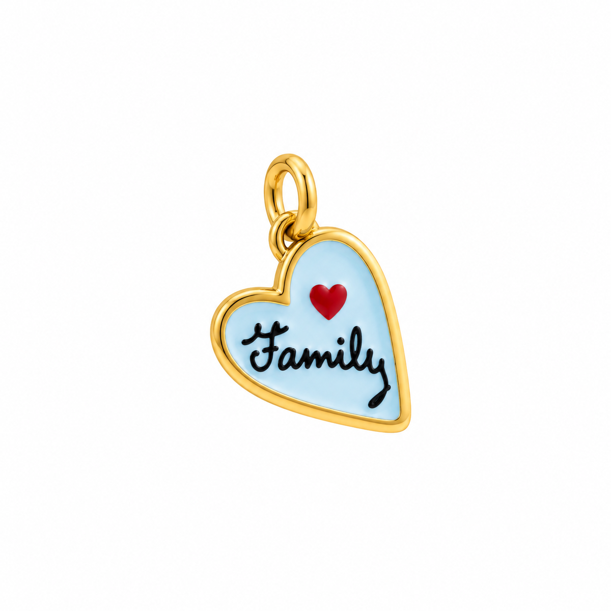 CN CUORE SCRITTA "FAMILY" SMALTO AZZURRO