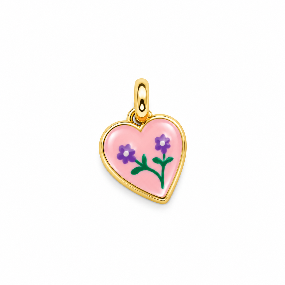 CN CUORE FIORI CON SMALTO ROSA